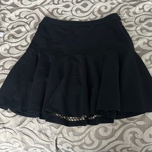 Anthropologie black skirt no stretch heart lining size 12